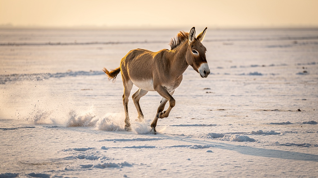 Indian wild ass on the salt flats of the Little Rann